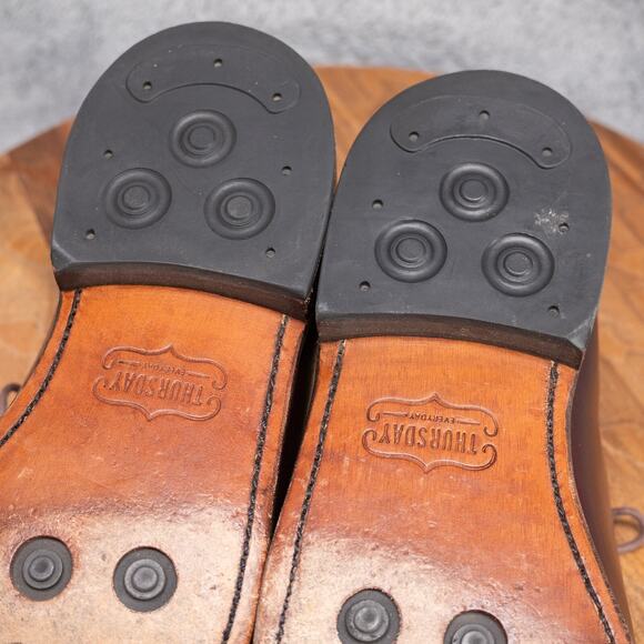 Thursday Everyday Men's Handcrafted Whole Cut Burgundy Leather Shoes, Size US 11 - Picture 10 of 10